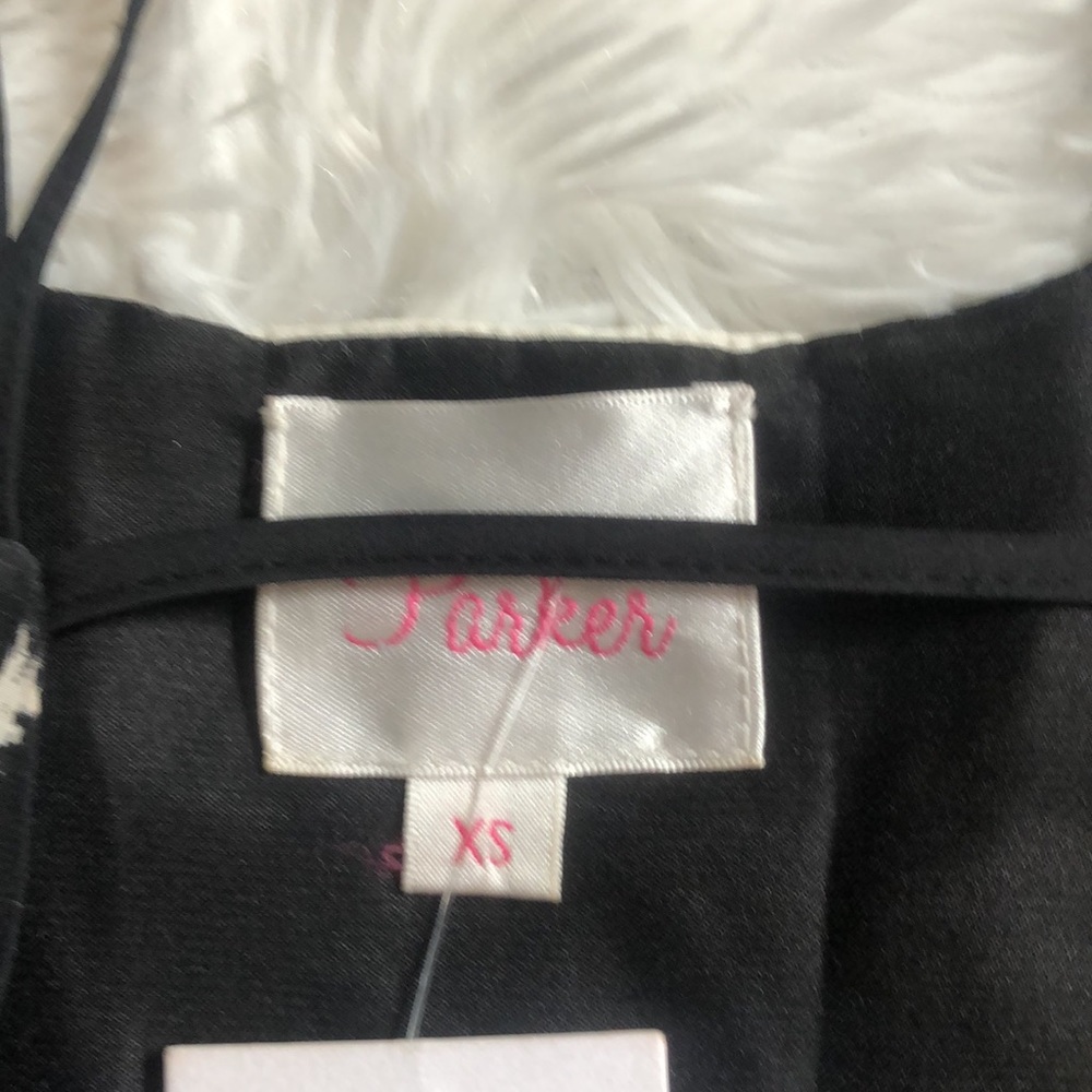 Parker NWT Nelly Combo Silk Dress in Black Brush - Picture 7 of 11